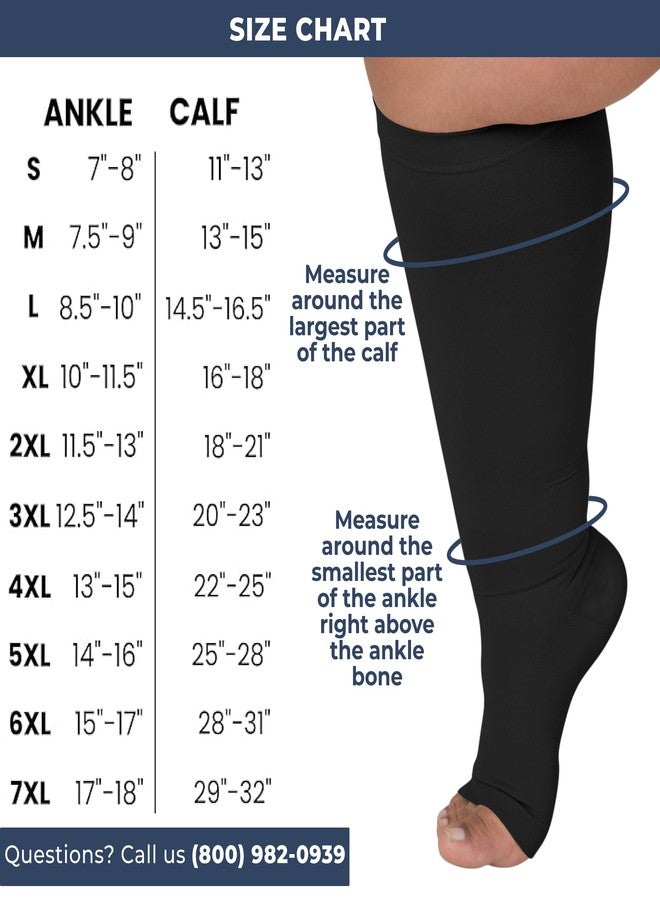 Mojo Compression socks Compression Socks for Women and Men 20-30 mmHg - Wide Calf Toeless Compression Stockings with Open Toe for Circulation during Travel, Airplane, Nurses - Black, 4X-Large - AB211 - Image 5